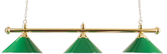 Luminaire billard 3 coupoles vert, 150 cm