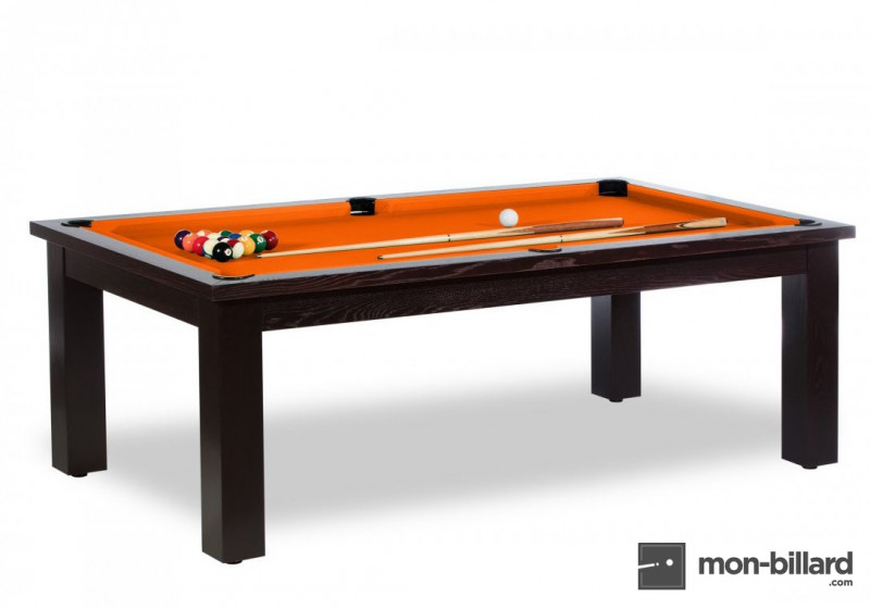 Billard table, Billard design Eos convertible en table de salle a manger  wenge gris tapis orange livre dans le 59