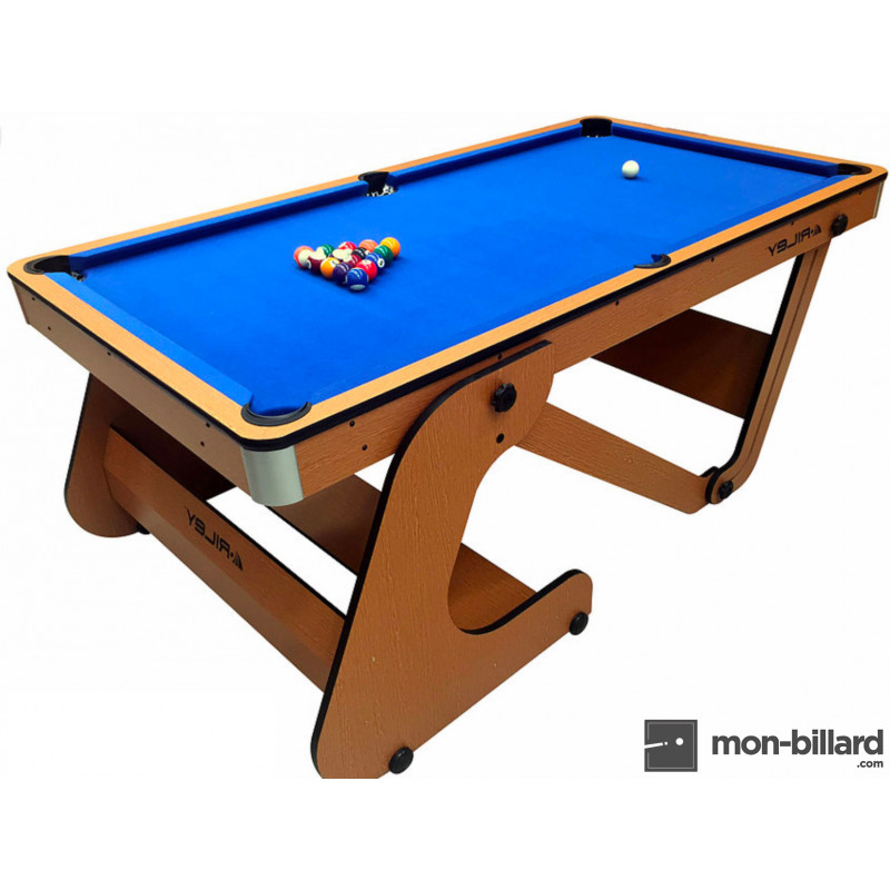 SPORTNOW Table de Billard Pliable américain Compact avec Accessoires 2  queues, 16 Billes, Traingle, Craie, dim. 104L x 55,5l x 68H cm, Tapis Vert  : : Sports et Loisirs