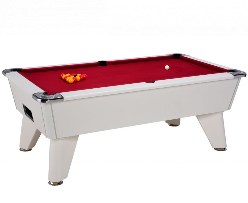 Billard Anglais DPT Omega blanc, une table 8 pool, 5 tapis au choix !