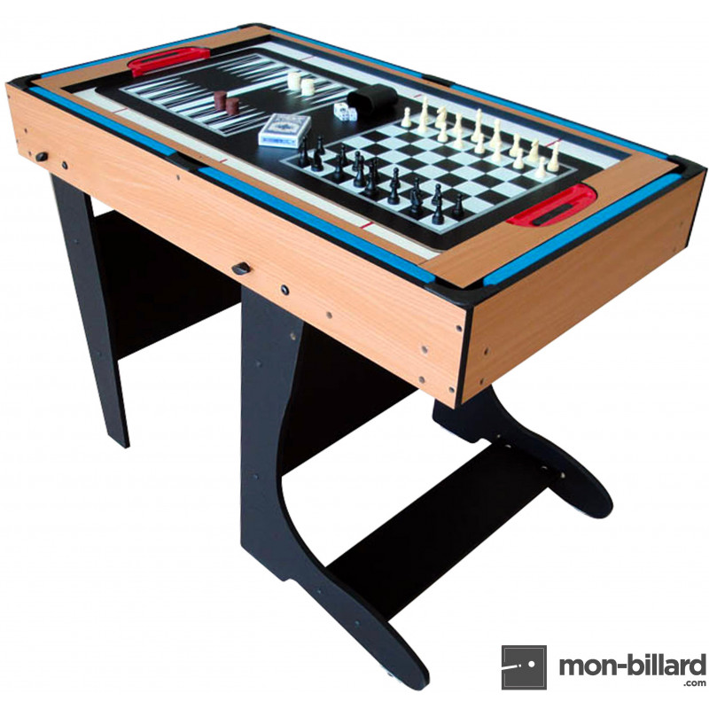 Table multi jeux pliable Riley 4 en 1 et ses 8 jeux offerts - En stock