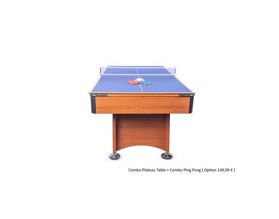 Plateaux réversibles bois clair + ping-pong
