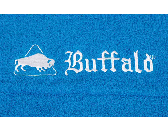 Serviette Buffalo bleue 33 X 16 cm avec manchon