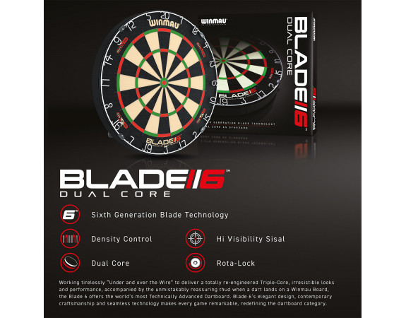 Cible de fléchettes Winmau Blade 6 Dual Core