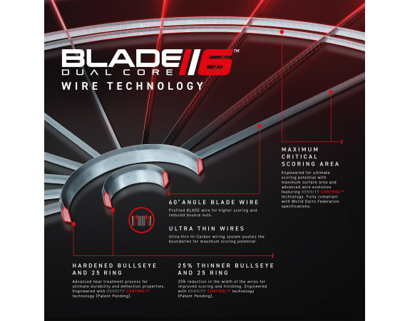Cible de fléchettes Winmau Blade 6 Dual Core