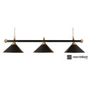 Luminaire Billard 3 Coupoles noires, 150 cm