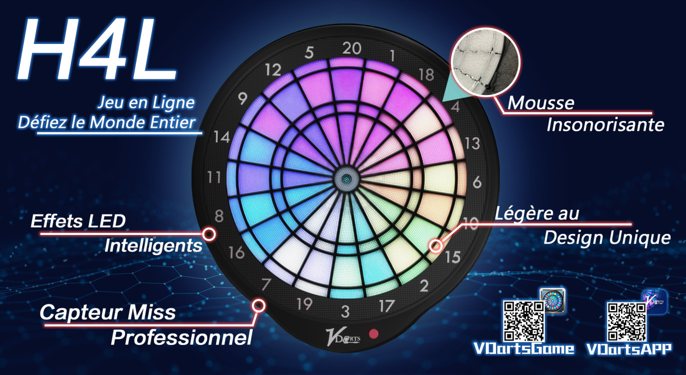 Jeu de fléchettes électronique connecté Vdarts H4L, le cible du futur