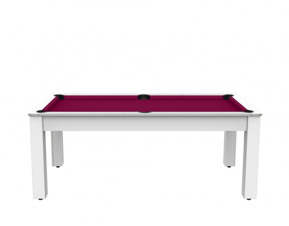 Table de billard convertible blanche tapis bleu EDDIE