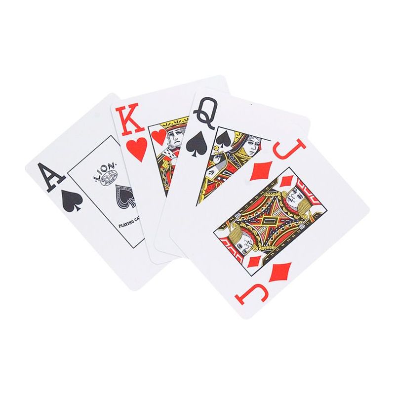 x2 jeu de cartes Poker LION 100% Plastique, Rouge 