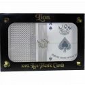 Duobox Cartes Poker LION 100% Plastique, Noir