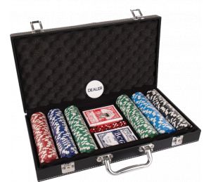 Malette de poker en cuir 300 jetons 11,5g