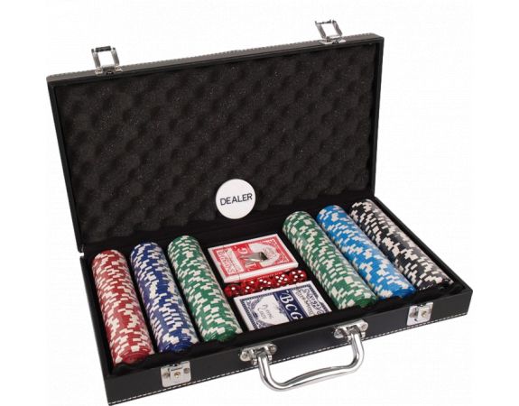 Malette de poker en cuir 300 jetons 11,5g