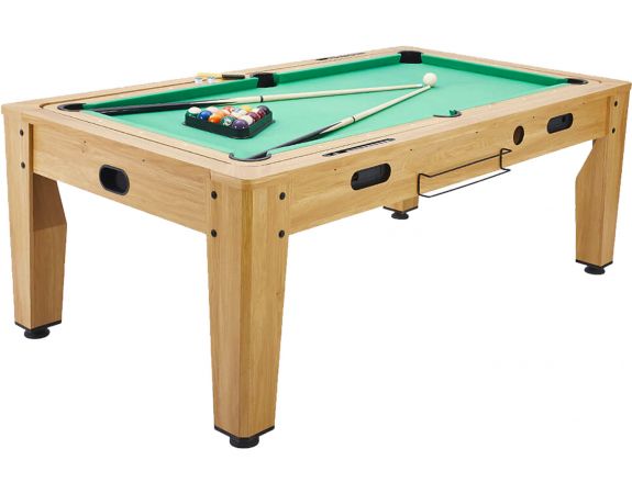 Table rotative Billard + Air Hockey + ping-pong et table bois clair 7FT