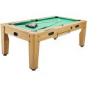 Table rotative Billard + Air Hockey + ping-pong et table bois clair 7FT