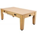 Table rotative Billard + Air Hockey + ping-pong et table bois clair 7FT