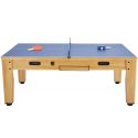Table rotative Billard + Air Hockey + ping-pong et table bois clair 7FT