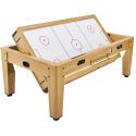 Table rotative Billard + Air Hockey + ping-pong et table bois clair 7FT