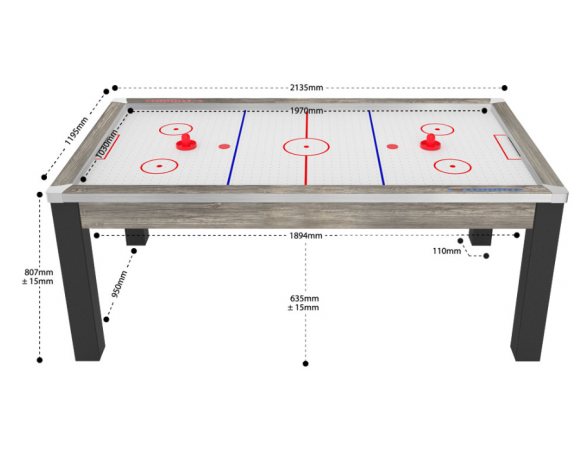 Air Hockey convertible Toronto industriel 7 Ft