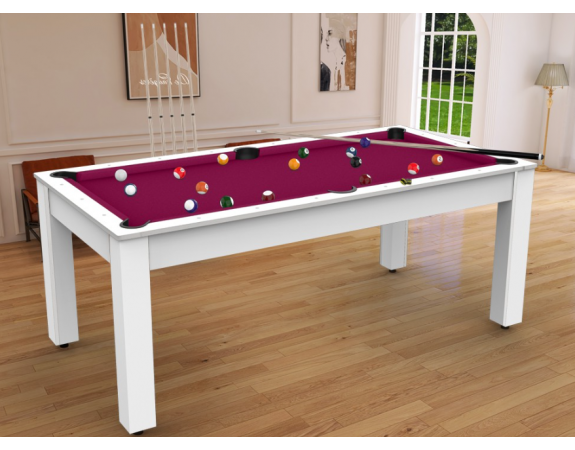 Billard Convertible Delhi Blanc laqué 7FT