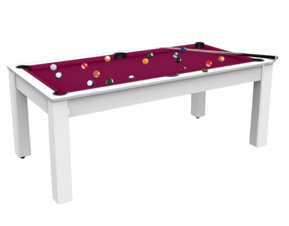 Billard Convertible Delhi Blanc laqué 7FT