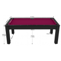 Billard Convertible Delhi Noir 7FT