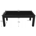 Billard Convertible Delhi Noir 7FT