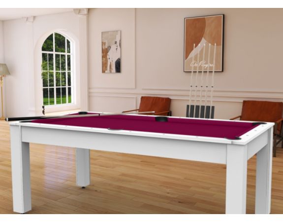 Billard Convertible Delhi Blanc Laqué 6FT