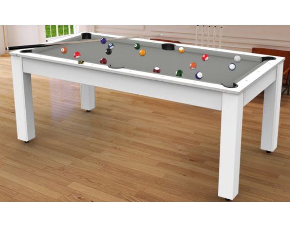 Billard Convertible Delhi Blanc Laqué 6FT