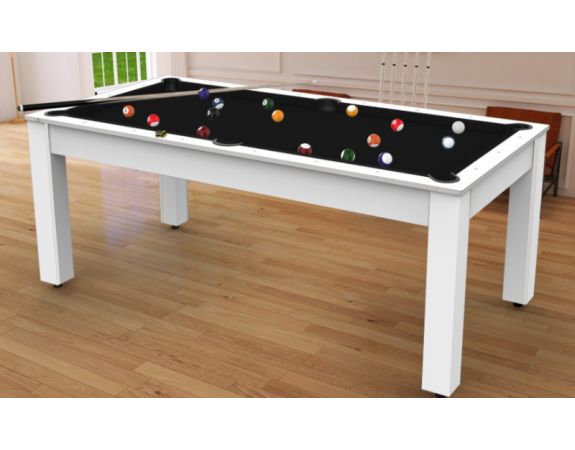 Billard Convertible Delhi Blanc Laqué 6FT