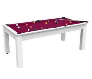 Billard Convertible Delhi Blanc Laqué 6FT