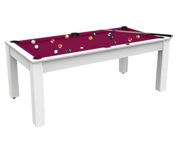 Billard Convertible Delhi Blanc Laqué 6FT