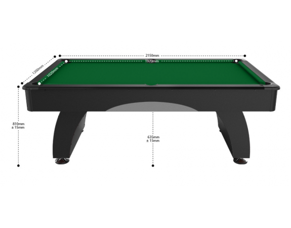 Billard Américain Dallas 7 FT Noir Tapis Vert