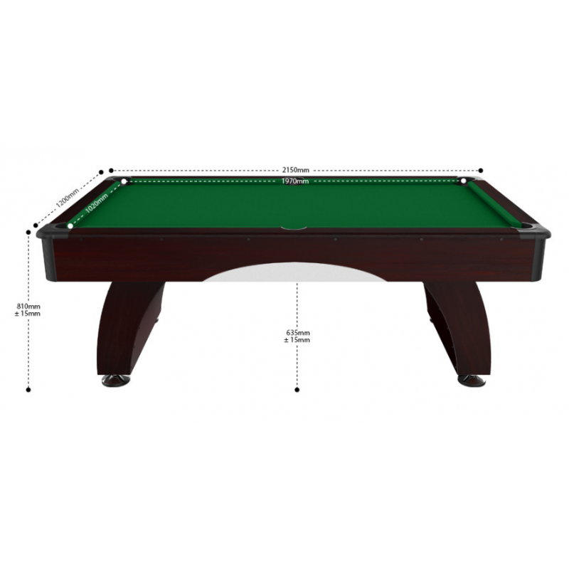 Billard Américain Dallas 7 FT Wenge Tapis Vert 