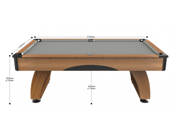 Billard Américain Dallas 7 FT Bois Foncé Tapis Gris