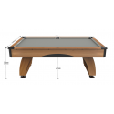 Billard Américain Dallas 7 FT Bois Foncé Tapis Gris