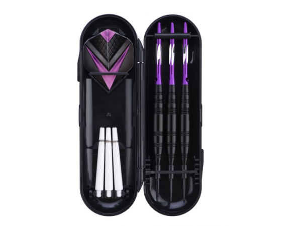 Jeu de 3 fléchettes pro à pointe acier 23gr - Modèle Cupra - Coloris violet