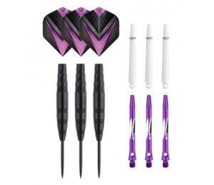 Jeu de 3 fléchettes pro à pointe acier 23gr - Modèle Cupra - Coloris violet