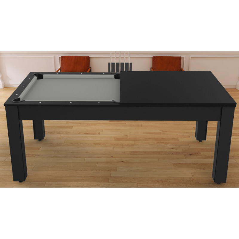 Table à Manger Transformable en Billard 6FT Bois et Pieds Noirs -  Multifonction, Design Élégant