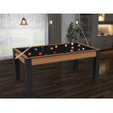 Billard convertible Delhi Bois Foncé Boisé pieds noirs 6FT