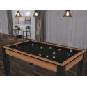 Billard convertible Delhi Bois Foncé Boisé pieds noirs 6FT