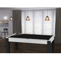 Billard Convertible Delhi Blanc Boisé pieds noirs 6FT