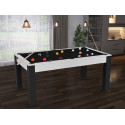 Billard Convertible Delhi Blanc Boisé pieds noirs 6FT