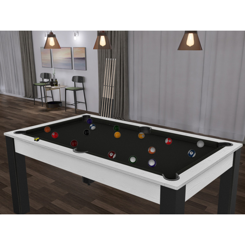 Table de billard convertible en bois et métal 2,03 x 1,16 - Steel - René  Pierre