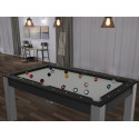 Billard Convertible Delhi Noir pieds gris 6 FT