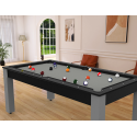 Billard Convertible Delhi Noir pieds gris 6 FT