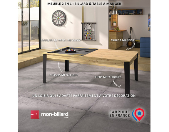 Billard table Guillaume 7 FT Elio pieds en métal