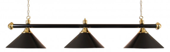 Luminaire Billard 3 Coupoles noires, 150 cm