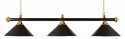 Luminaire Billard 3 Coupoles noires, 150 cm