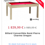 Billard en solde, bientôt le top départ des promos !